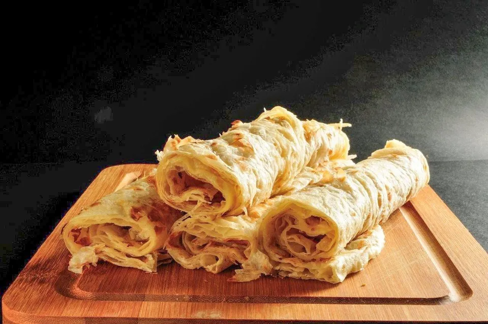 Paratha on wooden board