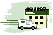 Illustration of home delivery service