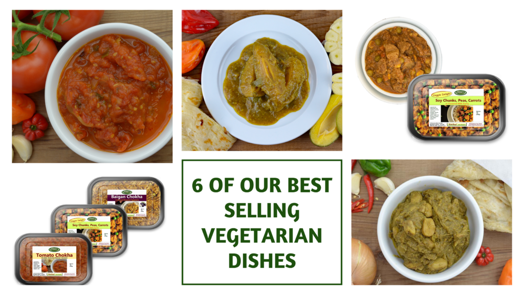 Six of Alima's popular vegetarian dishes.